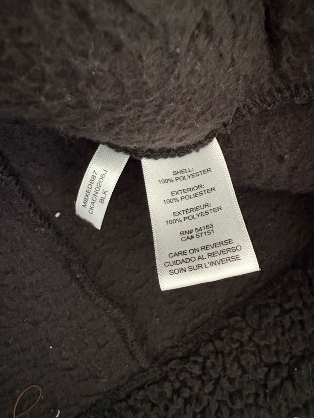 Calvin Klein Black Sherpa Teddy Zip-Up Jacket Women’s XL - Picture 5 of 6